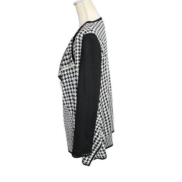 St. John Collection Women's Houndstooth Open Drape Front Cardigan Size Small P - Picture 2 of 8